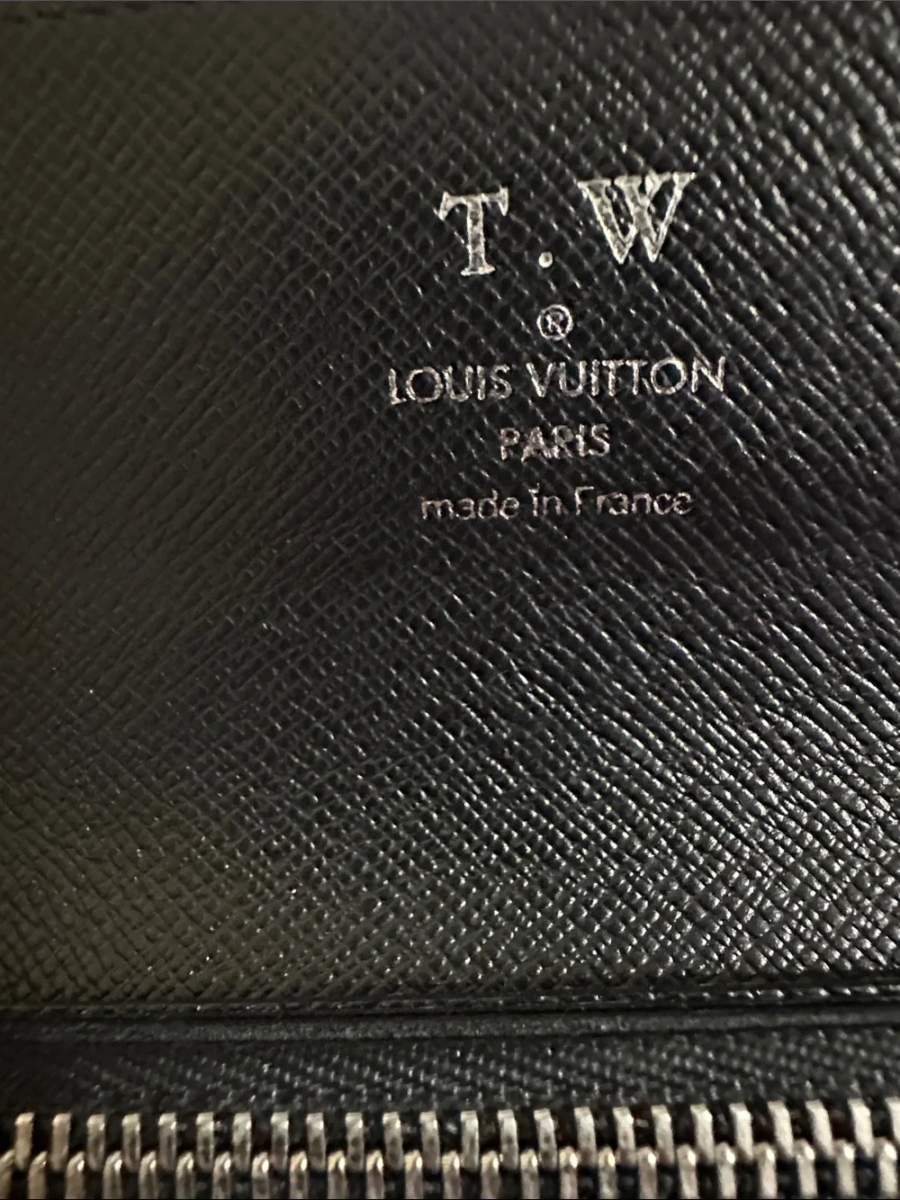Louis Vuitton Dark Grey/ Almost Black Textured Taiga Leather Wallet